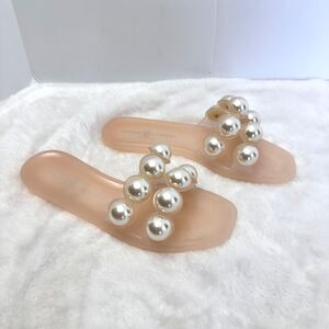 CHINESE LAUNDRY Women's Carlo Pearly Double Strap Slide Pink Sandals Sz 6